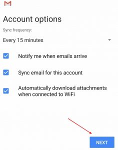 setup a mail account for Android-10